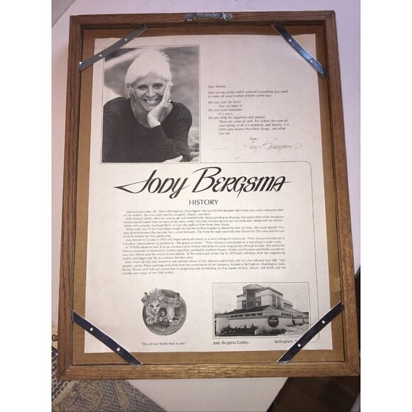 Jody Bergsma 1983 To Be A Child Print Watercolor Nursery Signed Framed 17x13” - Picture 4 of 6